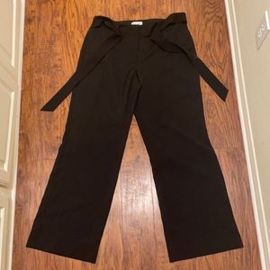Long Flowy Black Pants with Elastic Waist